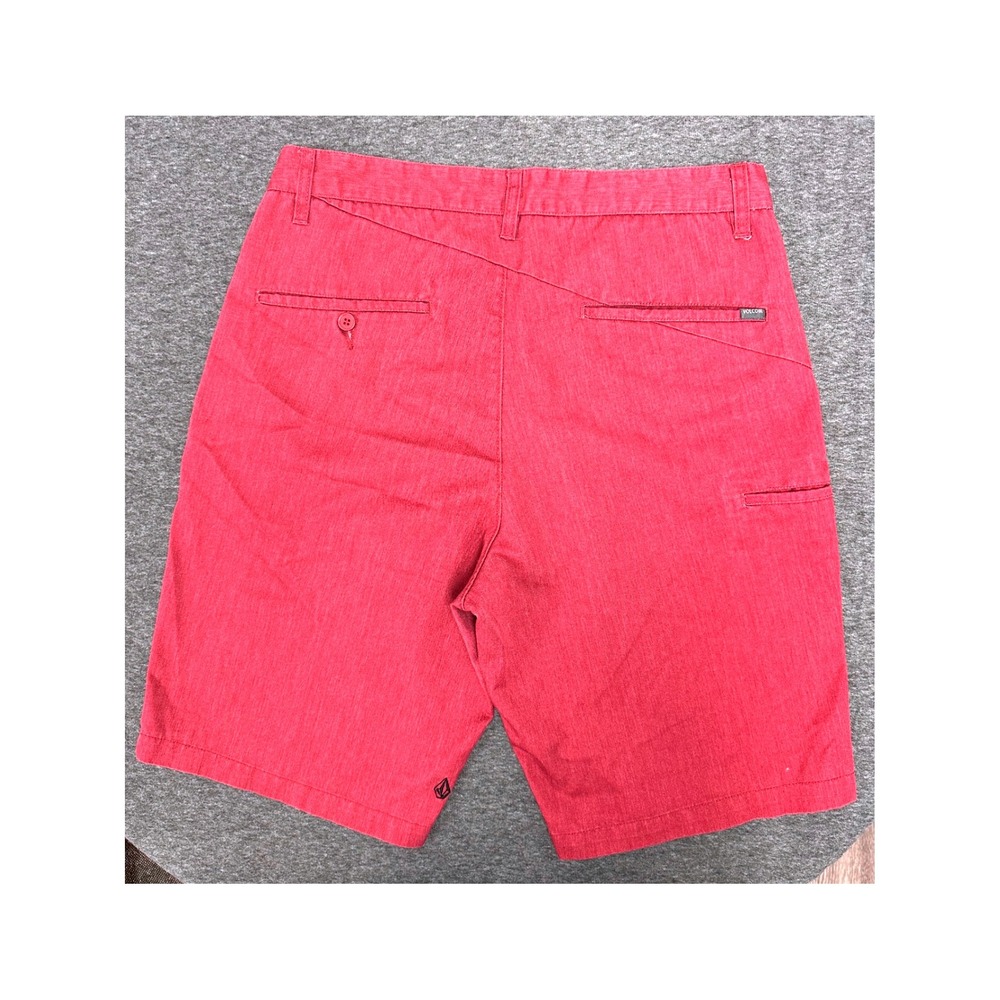 Volcom Surf Stripe Vibrant Chino Cotton Shorts Casual Everyday Red Size 33 - Picture 7 of 12